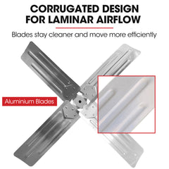 BAUMR-AG 42" 1067mm 660W Industrial Mobile Floor Drum Fan, Belt Drive, Tilting, Large, Commercial, Heavy-duty Frame, EESS Certified