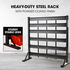BAUMR-AG 39 Parts Bin Rack Storage System Floor Mount - Red