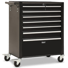 BULLET Pro 7 Drawer Tool Box Cabinet Trolley Storage, Toolbox Garage Organiser Set, Black