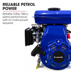 BAUMR-AG 160L Heavy-Duty Petrol Concrete Cement Mixer, 3hp 105cc Engine