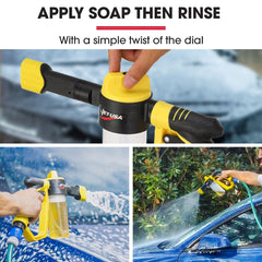 Jet-USA Foam Cannon Soap Applicator Gun For Garden Hose, Snow Foamer with Soap bottle, Quick Connect