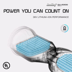 BULLET SX-2000 Hoverboard Scooter, 500W Brushless, Superior Self Balancing System, UL Certified, LED Lights, Blue Galaxy