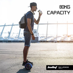 BULLET SX-2000 Hoverboard Scooter, 500W Brushless, Superior Self Balancing System, UL Certified, LED Lights, Blue Galaxy