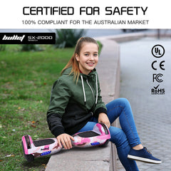 BULLET SX-2000 Hoverboard Scooter, 500W Brushless, Superior Self Balancing System, UL Certified, LED Lights, Pink Camo
