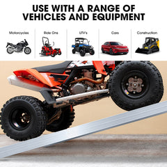 BULLET Pair of 2.3m Aluminium Loading Ramps, 4000kg Total Capacity, Heavy-Duty, Safety Pins, for Car, 4x4, Ride on Mower, ATV, Mini Excavator
