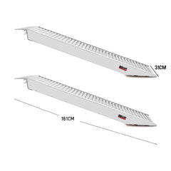 BULLET Pair of 1.6m Aluminium Loading Ramps, 4050kg capacity