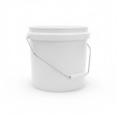 Kitchee Bulk 10x 10L Plastic Buckets + Lids - Empty White With Handle Large Pail
