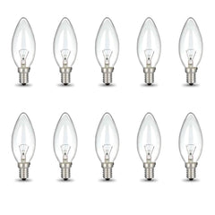 Bulk 10x E14 40W 220-240V Light Bulbs - C35 Candle Globe For Himalayan Salt Lamp