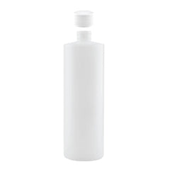 Kitchee 10x 250ml Natural HDPE Round Bottle + 28/410 Caps - Empty Plastic Food Storage