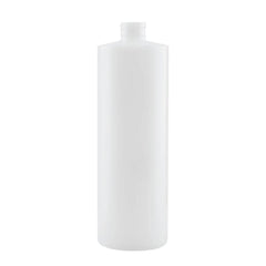 10x 500ml Clear HDPE Round Bottle + 28/410 Caps - Empty Plastic Food Storage