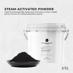 Orku 2.3Kg Activated Carbon Powder Coconut Charcoal Bucket - Water Filtration