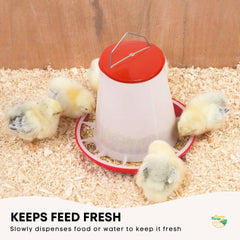 Rooster Farms 3Kg Automatic Chicken Feeder - Poultry Hen Feeding Seed Bucket