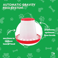 Rooster Farms 3Kg Automatic Chicken Feeder - Poultry Hen Feeding Seed Bucket