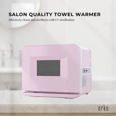 Orku 8L Pink Electric Towel Warmer UV Cabinet Salon Spa Pink