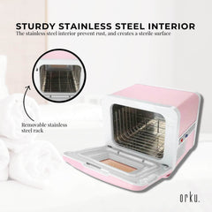 Orku 8L Pink Electric Towel Warmer UV Cabinet Salon Spa Pink