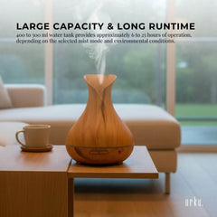 Orku Essential Oil Aroma Diffuser 400ml Tulip Wood Grain With Remote