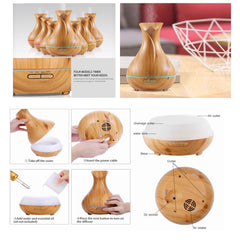 Essential Oil Aroma Diffuser Tulip Light Wood -Ultrasonic Mist Humidifier
