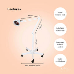 Ellie & Ruby Infrared Heat Floor Lamp 275W Mobile Dimmable Home Salon Treatment