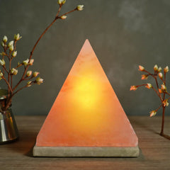 Orku Pyramid Shaped Himalayan Pink Salt Lamp - Hand Carved Night Light