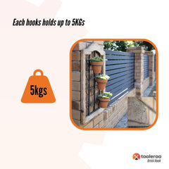 5 Pack 70mm (2.7") Brick Hooks - Wall Crab Clips Hangers For Pictures Plants