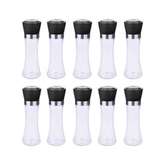 10x 180ml Glass Salt or Pepper Grinder 18cm - Adjustable Ceramic Core Tall Mill
