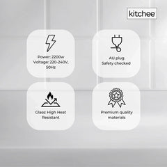 Kitchee 1.7L Glass Electric Kettle LED Light Cordless 360 Water Boiling Jug