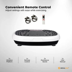 Social Hike 60cm Vibration Plate Machine Full Body Exercise Platform White