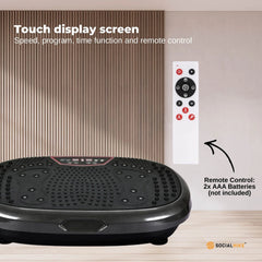 Social Hike 60cm Vibration Plate Machine Full Body Exercise Platform Black