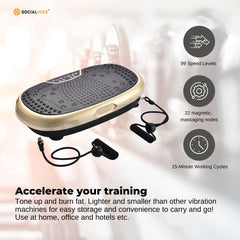 Social Hike 60cm Vibration Plate Machine Full Body Exercise Platform Gold