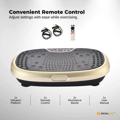 Social Hike 60cm Vibration Plate Machine Full Body Exercise Platform Gold