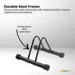 Social Hike Single Bike Rack Stand - Floor or Wall Adjustable Width Bicycle Holder