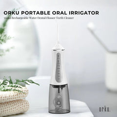 Orku Portable Oral Irrigator Flosser 350ml - Rechargeable Teeth Cleaner
