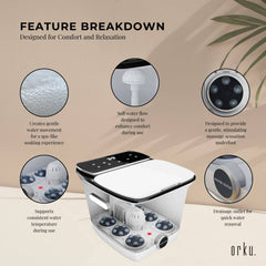 Orku Foot Spa Automatic Water Heating Massager - Electric Pedicure Bath