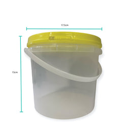 Bulk 10 x 2.2L Empty Honey Bucket with Lid - 3Kg Clear Tamper Proof Plastic Tub