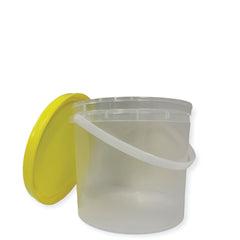 Bulk 10 x 2.2L Empty Honey Bucket with Lid - 3Kg Clear Tamper Proof Plastic Tub