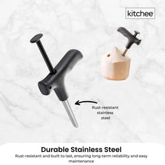 5x Kitchee Coconut Opener - Stainless Steel Hole Punch Kitchen Tool