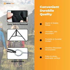 120” Portable Movie Projector Screen - Outdoor Indoor 16:9 4K Tripod Stand Case