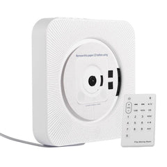 Tooleroo Wall Mountable CD Player Speaker - Bluetooth HiFi FM Radio White