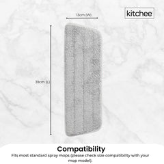 Kitchee Replacement Microfibre Mop Pad for Kitchee Refillable Spray Floor Mop
