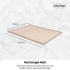 Kitchee Foam Floor Mat 150x200cm - Padded Thick Deep Soft Tatami Style Rug Cream
