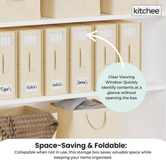 10x Kitchee Foldable Bed Sheet Storage Box - Linen and Closet Organiser Beige
