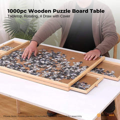 Social Hike Puzzle Board 1000 pcs - Rotating Tabletop with 4 Drawers and Cover