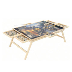 Social Hike Puzzle Board Table 1500 pcs - Folding Legs 6 Drawer with Cover