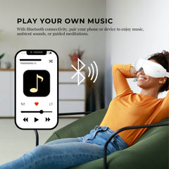 Orku Rechargeable Eye Massager - Heat Compression Vibration Bluetooth White