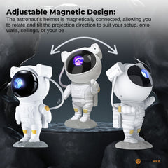 Social Hike Galaxy Star Projector - Colour LED Astronaut Night Light and Remote