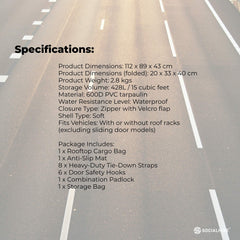 Social Hike 428L Car Rooftop Storage Carrier - Soft-Shell Waterproof Roof Bag