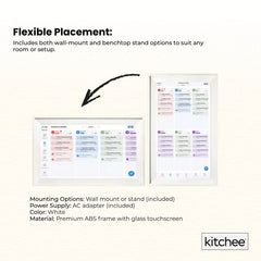 Kitchee 15.6" Digital Calendar Smart Family Planner - 39.6cm Touchscreen White