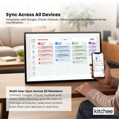 Kitchee 10" Digital Calendar Smart Family Planner - 25.5cm Touchscreen Black