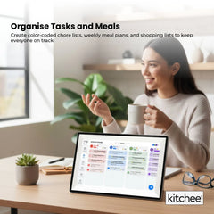 Kitchee 10" Digital Calendar Smart Family Planner - 25.5cm Touchscreen Black