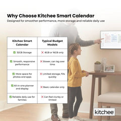 Kitchee 10" Digital Calendar Smart Family Planner - 25.5cm Touchscreen Black